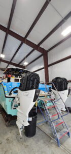 The First Honda 350 Outboards on an Insetta 35IFC